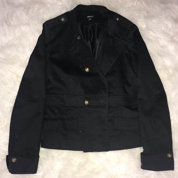 Jackets & Blazers - Vintage Navy Jacket with Brass-like Buttons